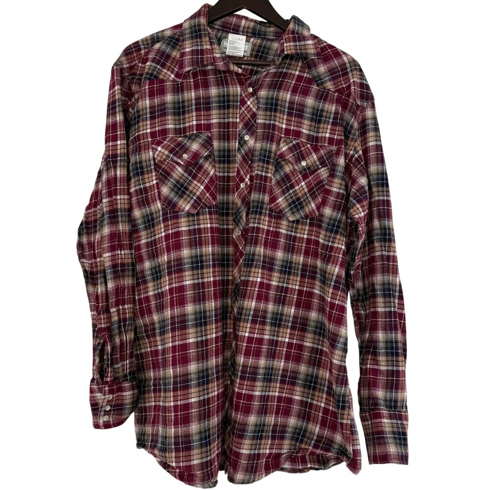 Wrangler Wrancher Plaid Pearl Snap Shirt 2XT